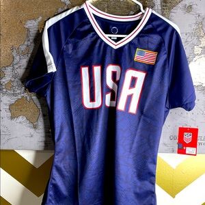 USA Soccer Jersey with Flag Patch